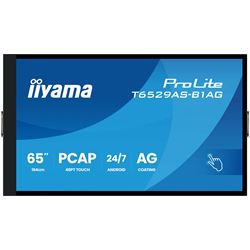 iiyama ProLite monitor T6529AS-B1AG 65", all-in-one P-Cap 20pt Touch, 4K, VA DLED panel Touch Screen with Android OS thumbnail 1