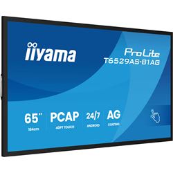 iiyama ProLite monitor T6529AS-B1AG 65", all-in-one P-Cap 20pt Touch, 4K, VA DLED panel Touch Screen with Android OS thumbnail 5