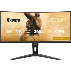 iiyama G-Master Gold Phoenix curved gaming monitor GCB3486WQSCP-B1 34" Black, 3440 x 1440, 0.4ms, 240hz, KVM Switch, FreeSync, HDMI, Display Port, Height Adjustable thumbnail 2