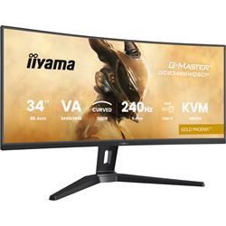iiyama G-Master Gold Phoenix curved gaming monitor GCB3486WQSCP-B1 34" Black, 3440 x 1440, 0.4ms, 240hz, KVM Switch, FreeSync, HDMI, Display Port, Height Adjustable thumbnail 4