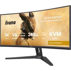 iiyama G-Master Gold Phoenix curved gaming monitor GCB3486WQSCP-B1 34" Black, 3440 x 1440, 0.4ms, 240hz, KVM Switch, FreeSync, HDMI, Display Port, Height Adjustable thumbnail 7