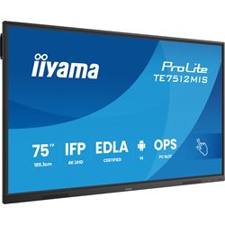 iiyama ProLite TE7512MIS-B4AG 75’’ Google EDLA Certified Interactive 4K UHD Touchscreen,  iiWare and Android 13E, Wifi, Eshare app thumbnail 1
