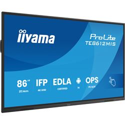 iiyama ProLite TE8612MIS-B4AG 86", 4k UHD, Infrared 40pt touch, PC slot, 24/7, IPS, Anti-glare coating, WiFi, HDMI, USB-C, Android 14 OS thumbnail 1