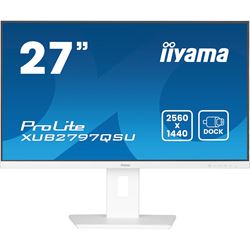 iiyama ProLite monitor XUB2797QSU-W2 27" White, IPS, WQHD, 100hz refresh rate, Ultra Slim Bezel, HDMI, Display Port, Height Adjustable.  thumbnail 0