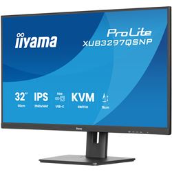 iiyama ProLite monitor XUB3297QSNP-B1 32", QHD IPS, RJ45 (LAN), KVM Switch and USB-C Dock with 95W power delivery, Height Adjustable, Black thumbnail 5