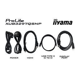 iiyama ProLite monitor XUB3297QSNP-B1 32", QHD IPS, RJ45 (LAN), KVM Switch and USB-C Dock with 95W power delivery, Height Adjustable, Black thumbnail 13