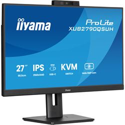 iiyama ProLite monitor XUB2790QSUH-B2 27" IPS, built-in Windows Hello camera and microphone, QHD resolution, KVM switch, Height Adjustable, 3-side borderless design thumbnail 2