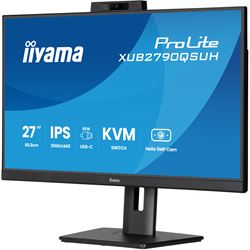 iiyama ProLite monitor XUB2790QSUH-B2 27" IPS, built-in Windows Hello camera and microphone, QHD resolution, KVM switch, Height Adjustable, 3-side borderless design thumbnail 3