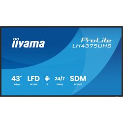 iiyama ProLite monitor LH4375UHS-B2AG 43", Digital Signage, IPS, HDMI, DisplayPort, 4K, 24/7, Landscape/Portrait, Media Player, Intel® SDM-S slot, Wifi, Anti-Glare thumbnail 0