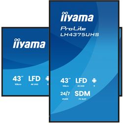 iiyama ProLite monitor LH4375UHS-B2AG 43", Digital Signage, IPS, HDMI, DisplayPort, 4K, 24/7, Landscape/Portrait, Media Player, Intel® SDM-S slot, Wifi, Anti-Glare thumbnail 3
