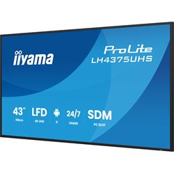 iiyama ProLite monitor LH4375UHS-B2AG 43", Digital Signage, IPS, HDMI, DisplayPort, 4K, 24/7, Landscape/Portrait, Media Player, Intel® SDM-S slot, Wifi, Anti-Glare thumbnail 5