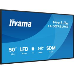 iiyama ProLite monitor LH5075UHS-B2AG 50", Digital Signage, VA, HDMI, DisplayPort, 4K, 24/7, Landscape/Portrait, iiSignage², Intel® SDM slot, Wifi, Anti-Glare thumbnail 2