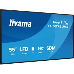 iiyama ProLite monitor LH5575UHS-B2AG 55", Digital Signage, Android 11, IPS, HDMI, DisplayPort, 4K, 24/7, Landscape/Portrait, iiSignage², Intel® SDM slot, Wifi, Anti-Glare thumbnail 2