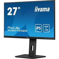 iiyama ProLite XUB2793QS-B7 height adjustable monitor, 3-side borderless, IPS, WQHD res, 100 Hz, HDMI, DisplayPort, Flicker free and Blue light reducer  thumbnail 4