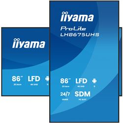 iiyama ProLite LH8675UHS-B2AG 86", 24/7, 4K, IPS, HDMI, landscape/portrait, Wifi, Android OS, signal FailOver, 500cd/m² high brightness, Anti-Glare thumbnail 3