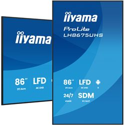 iiyama ProLite LH8675UHS-B2AG 86", 24/7, 4K, IPS, HDMI, landscape/portrait, Wifi, Android OS, signal FailOver, 500cd/m² high brightness, Anti-Glare thumbnail 4