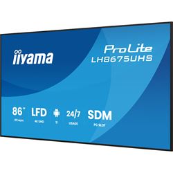 iiyama ProLite LH8675UHS-B2AG 86", 24/7, 4K, IPS, HDMI, landscape/portrait, Wifi, Android OS, signal FailOver, 500cd/m² high brightness, Anti-Glare thumbnail 5