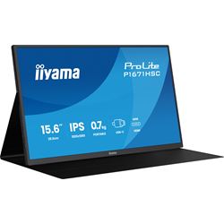 iiyama ProLite P1671HSC-B1 15.6″ IPS portable Full HD IPS monitor with USB‑C, built‑in speakers & leather cover thumbnail 1