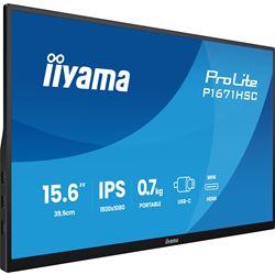 iiyama ProLite P1671HSC-B1 15.6″ IPS portable Full HD IPS monitor with USB‑C, built‑in speakers & leather cover thumbnail 2