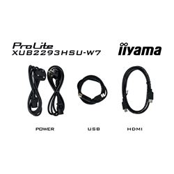iiyama ProLite monitor XUB2293HSU-W7 22" IPS, White, 3-side borderless, Height Adjustable, Full HD, HDMI, 100hz refresh rate, USB Hub thumbnail 13