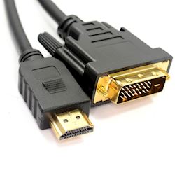 DVI-D 24+1pin Male to HDMI Digital Video Cable Lead GOLD 2m thumbnail 1