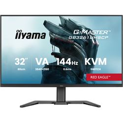iiyama G-Master Red Eagle gaming monitor GB3261UHSCP-B1 32" Black, 4K, VA, 0.6ms, 144hz, USB-C, HDMI, KVM Switch, Display Port, Height Adjustable