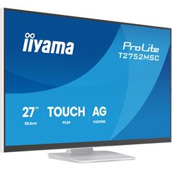 iiyama ProLite monitor T2752MSC-W1AG 27", White, Deep Contrast PCAP, 10pt touch, IPS, Scratch resistant, HDMI, DisplayPort, Anti-glare, Edge to edge glass thumbnail 3