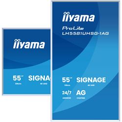 iiyama Prolite monitor LH5581UHSG-1AG 55", removable frame: magnetically attached, VA, 4K, 24/7, Landscape/Portrait, Android OS, Anti-glare thumbnail 0