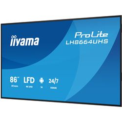 iiyama ProLite LH8664UHS-B3AG 86" Digital Signage, IPS, 4K, 24/7, USB-C, HDMI, Landscape/Portrait, iiSignage², Android 14 OS and FailOver thumbnail 5