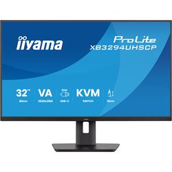 iiyama ProLite monitor XB3294UHSCP-B1 32" 4K, height adjustable, HDMI, VA panel, KVM Switch, USB-C connection (95W), KVM Switch and PiP/PbP thumbnail 0