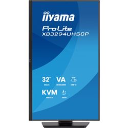 iiyama ProLite monitor XB3294UHSCP-B1 32" 4K, height adjustable, HDMI, VA panel, KVM Switch, USB-C connection (95W), KVM Switch and PiP/PbP thumbnail 1