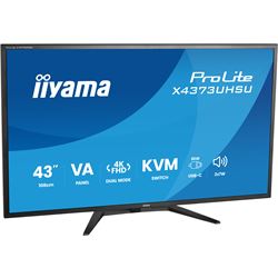 iiyama Prolite monitor X4373UHSU-B2 VA LED, USB-C, 4K, Picture-by/in-Picture, USB hub, flicker free, KVM Switch thumbnail 5