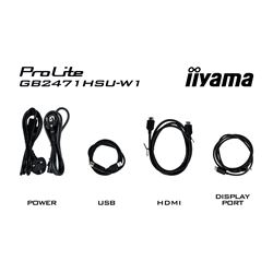 iiyama G-Master Red Eagle gaming monitor GB2471HSU-W1 23.8", White, Height Adjustable, Full HD, IPS, 240Hz, 0.3ms, Nvidia G-Sync, HDMI, Display Port thumbnail 9