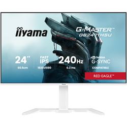 iiyama G-Master Red Eagle gaming monitor GB2471HSU-W1 23.8", White, Height Adjustable, Full HD, IPS, 240Hz, 0.3ms, Nvidia G-Sync, HDMI, Display Port thumbnail 0