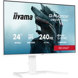 iiyama G-Master Red Eagle gaming monitor GB2471HSU-W1 23.8", White, Height Adjustable, Full HD, IPS, 240Hz, 0.3ms, Nvidia G-Sync, HDMI, Display Port thumbnail 2