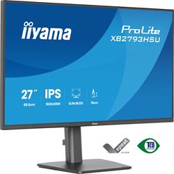 iiyama ProLite monitor XB2793HSU-B1 Height Adjustable, 27" IPS, 120Hz, Black, 4-side slim bezel and C energy class, HDMI, Display Port, USB Hub thumbnail 4