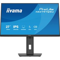iiyama ProLite monitor XB2797QSU-B1 27" IPS, Height Adjustable, 2560x1440, 4-side slim bezel, 75hz, Black, HDMI, Display Port, thumbnail 4