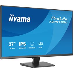 iiyama ProLite monitor X2797QSU-B1 27" IPS, 2560x1440, 4-side slim bezel, 75hz, Black, HDMI, Display Port, thumbnail 4