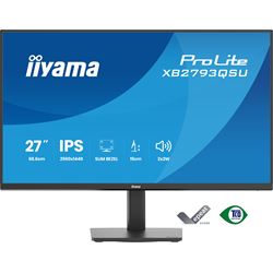 iiyama ProLite monitor XB2793QSU-B1 Height Adjustable ergonoic stand, 27" IPS, 75Hz, Black, 4-side slim bezel and QHD Res 2560×1440, HDMI, Display Port, USB Hub thumbnail 0
