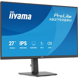 iiyama ProLite monitor XB2793QSU-B1 Height Adjustable ergonoic stand, 27" IPS, 75Hz, Black, 4-side slim bezel and QHD Res 2560×1440, HDMI, Display Port, USB Hub thumbnail 4