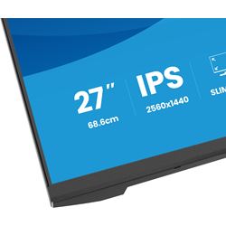 iiyama ProLite monitor XB2793QSU-B1 Height Adjustable ergonoic stand, 27" IPS, 75Hz, Black, 4-side slim bezel and QHD Res 2560×1440, HDMI, Display Port, USB Hub thumbnail 9