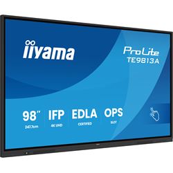 iiyama ProLite TE9813A-B2AG 98’’ Google EDLA Certified 4K Touchscreen, iiWare 21E with Android 14-EDLA, WiFi-6E with Bluetooth 5, with wall mount. thumbnail 1