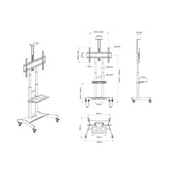 Multibrackets M Public Floorstand Basic for 55" - 86" screens -  max load: 90kg - UL - VESA: 200x200-800x500mm - black thumbnail 4