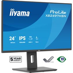 iiyama ProLite monitor XB2497HSN-B1 24" IPS, Full HD, Ultra Slim Bezel, HDMI, Display Port, USB-C dock, Ergonomic Height Adjustable.  thumbnail 3