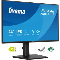 iiyama ProLite monitor XB2491HS-B1 24" IPS, Height Adjustable, Full HD, Black, Ultra Slim Bezel, HDMI, Display Port, 120hz, speakers thumbnail 3