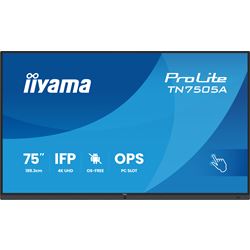 iiyama ProLite TN7505A-B1AG 75’’ 4k, IPS, HDMI/DP/USB-C, OS-Free Professional Touch Display for Maximum Security and Full IT Control, Anti-Glare with wall mount. thumbnail 0