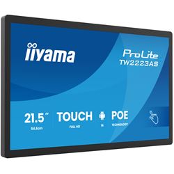 iiyama ProLite TW2223AS-B3P, 22” Full HD PCAP 10pt touch screen with Android and edge-to-edge glass, 24/7, POE, Wi-Fi connection, LAN (RJ45) and Bluetooth connectors thumbnail 2