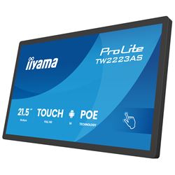 iiyama ProLite TW2223AS-B3P, 22” Full HD PCAP 10pt touch screen with Android and edge-to-edge glass, 24/7, POE, Wi-Fi connection, LAN (RJ45) and Bluetooth connectors thumbnail 4