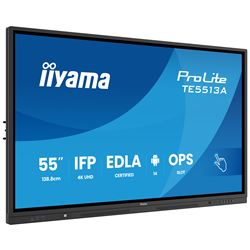 iiyama ProLite TE5513A-B2AG 55’’ Google EDLA Certified 4K Touchscreen, iiWare 21E with Android 14-EDLA, WiFi-6E with Bluetooth 5, with wall mount. thumbnail 2