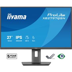 iiyama ProLite monitor XB2797QSN-B1 27" IPS, WQHD, USB-C dock and RJ45 (LAN), Ultra Slim Bezel, HDMI, Display Port, Height Adjustable.  thumbnail 0